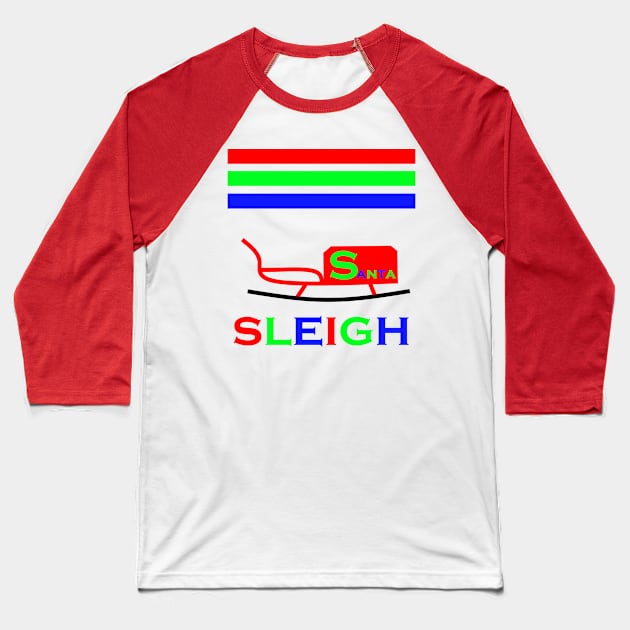 Santa Sleigh Baseball T-Shirt by simonjgerber